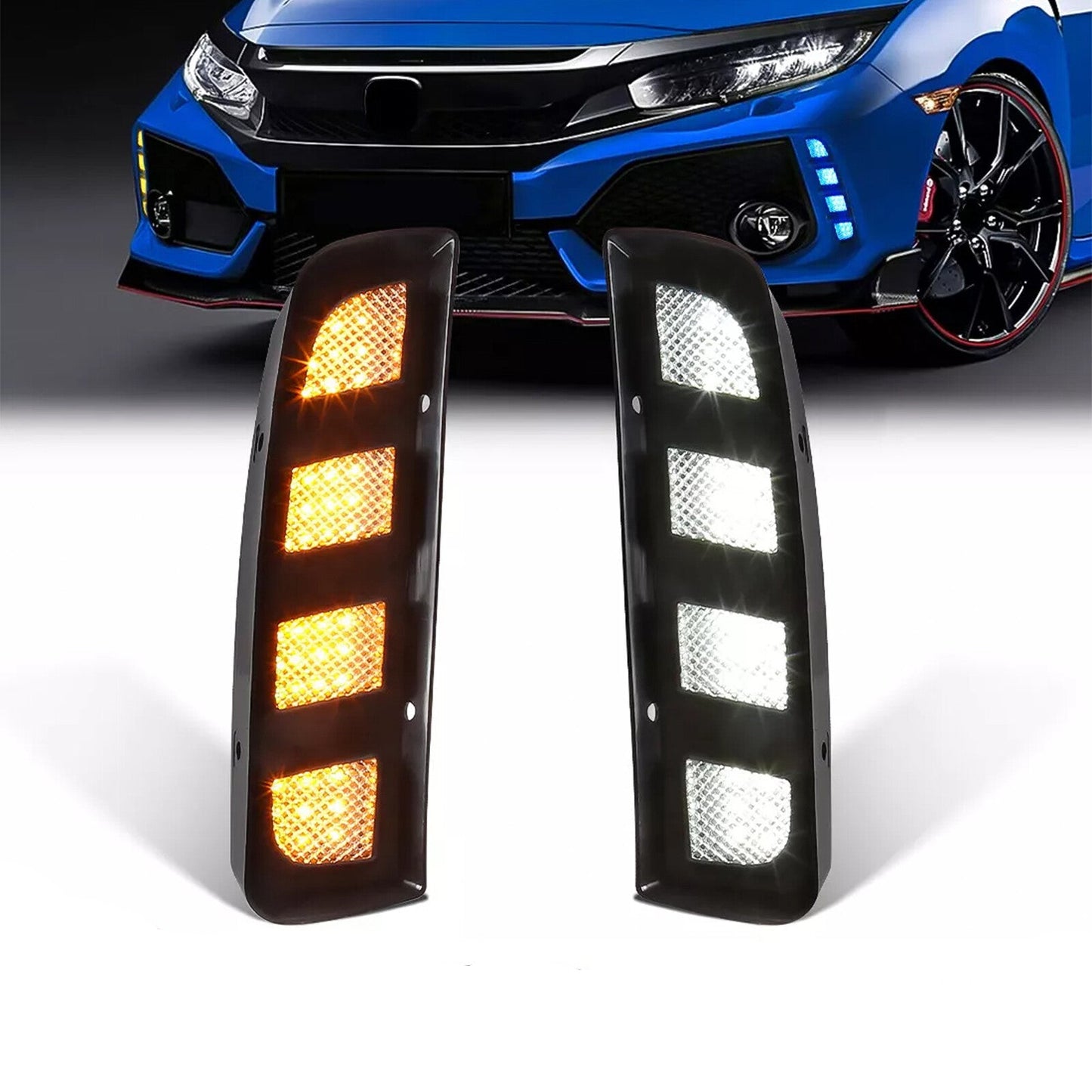 Faros DRL Defensa Delantera. Honda Civic Type R FK8 2017-2021