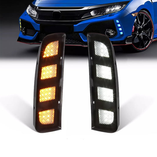 Faros DRL Defensa Delantera. Honda Civic Type R FK8 2017-2021