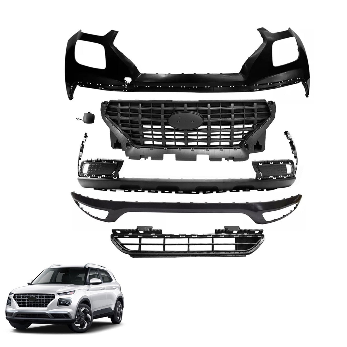 Complete Front Bumper. Hyundai Venue 2020-2025