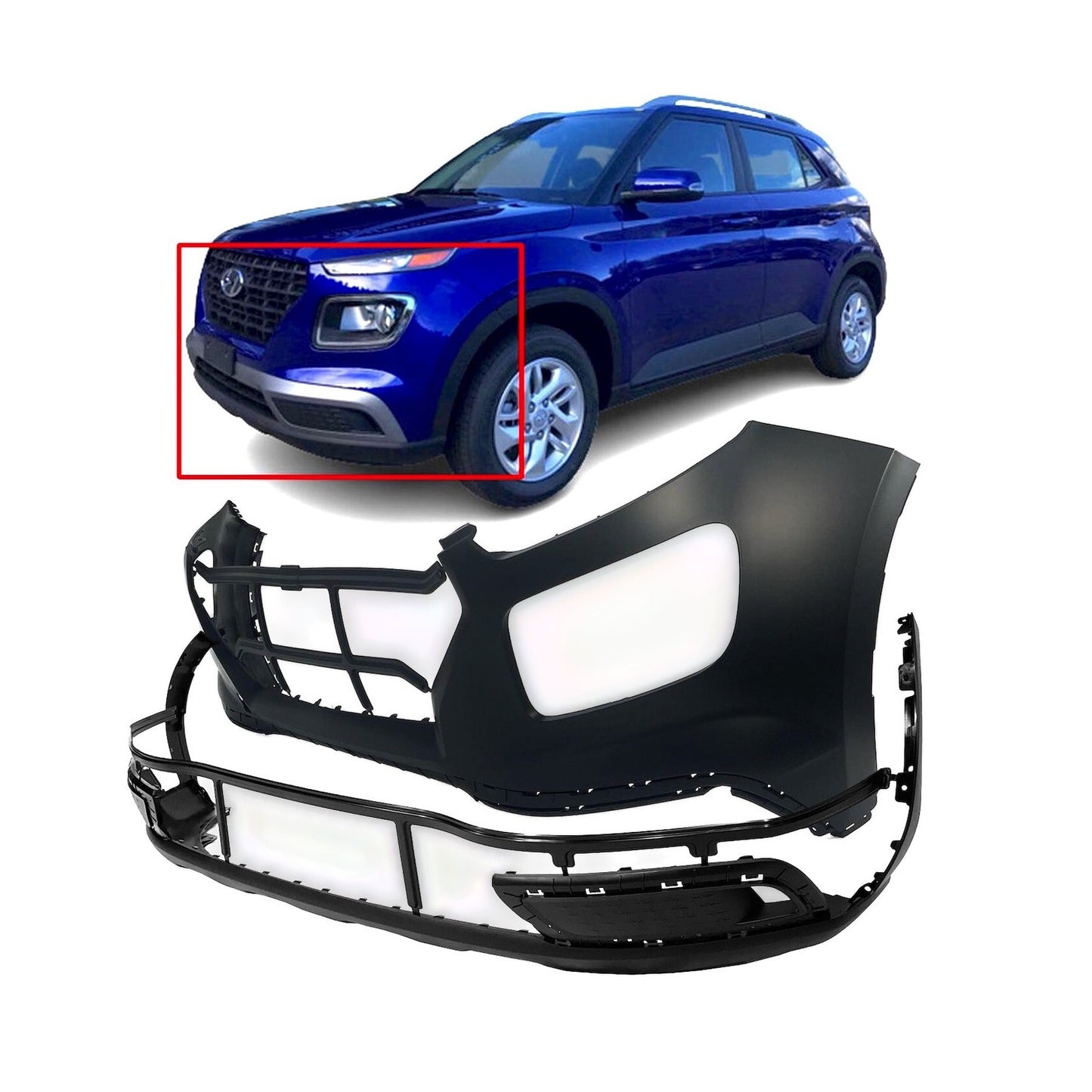 Complete Front Bumper. Hyundai Venue 2020-2025