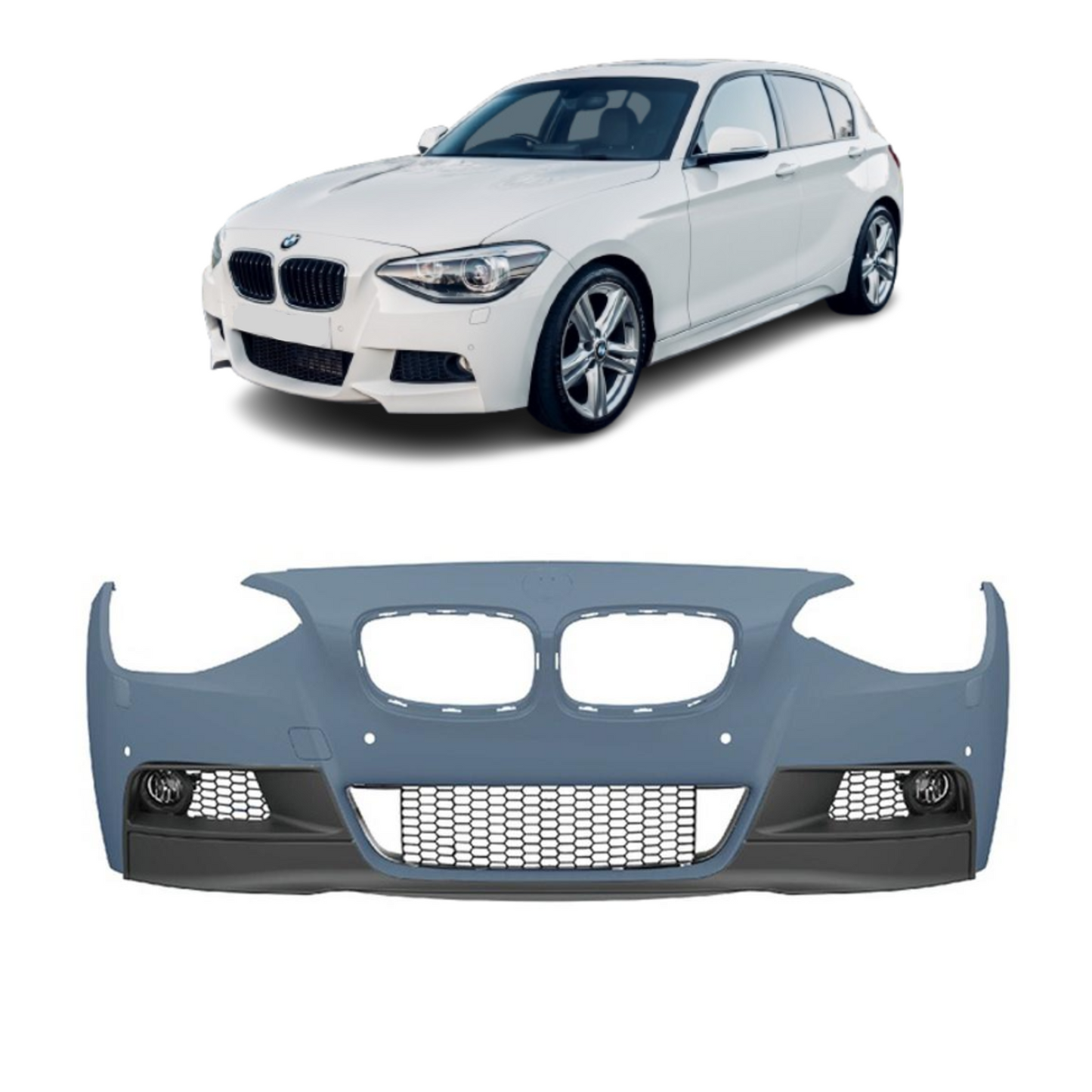 Defensa Delantera Completa Estilo M1. BMW Serie 1 F20 F21 PRE LCI 2011-2015