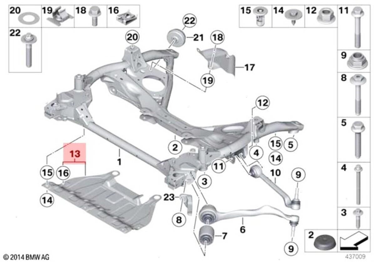 Cubierta Protectora de Motor. BMW Serie 1 2 3 4 2011-2021