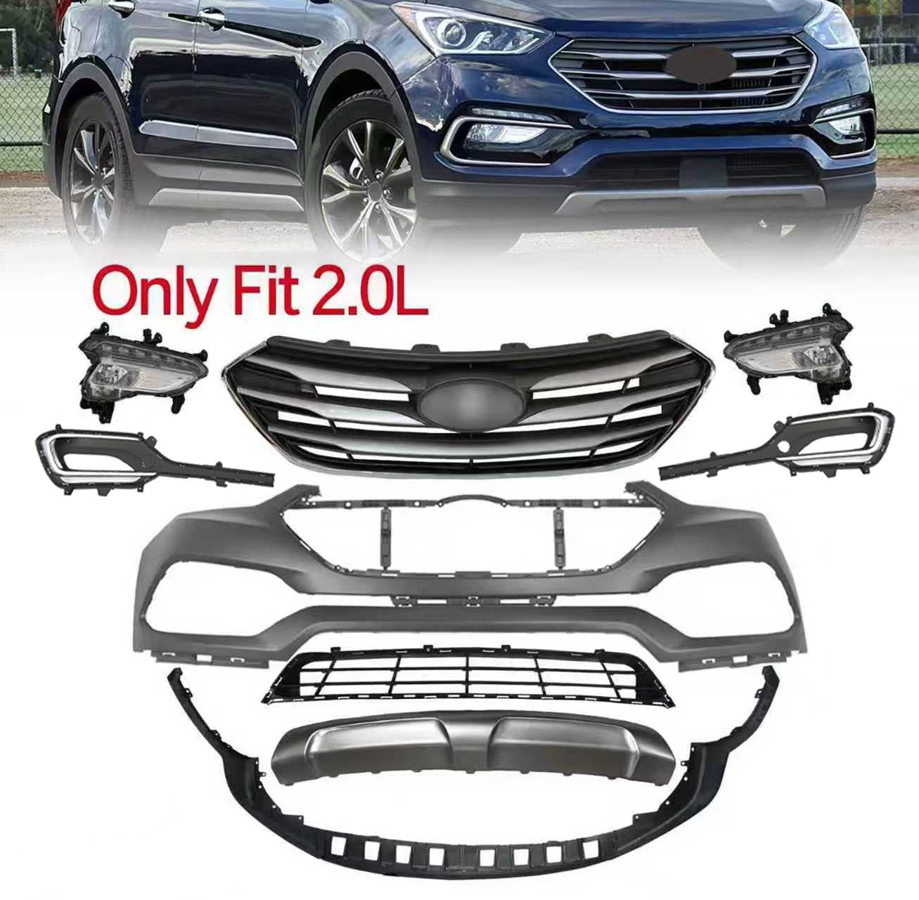 Front Bumper. Hyundai Santa Fe Sport 2017-2018 (2.0L Only)