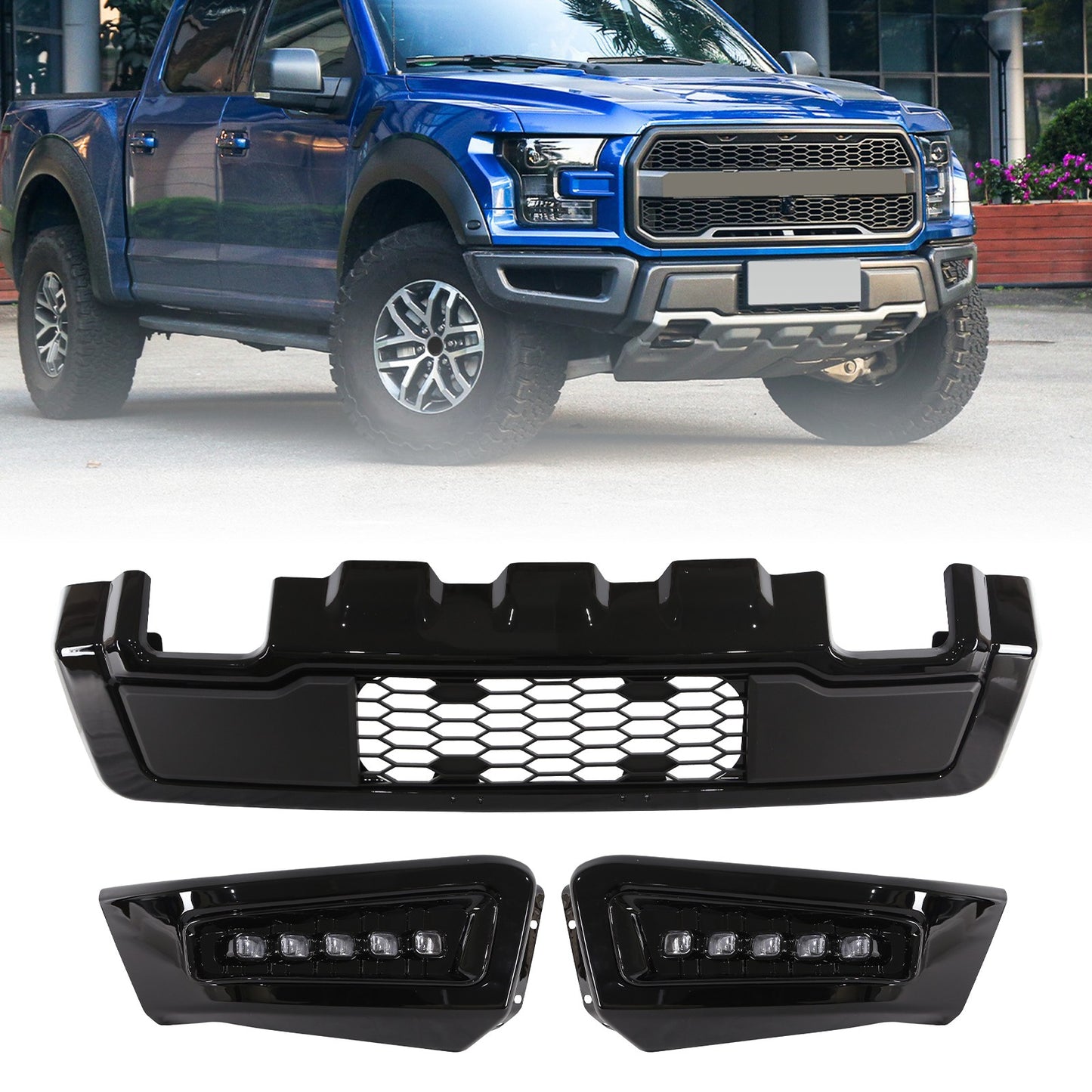 Raptor-style Lower Front Bumper Grille. Ford F-150 2018-2020