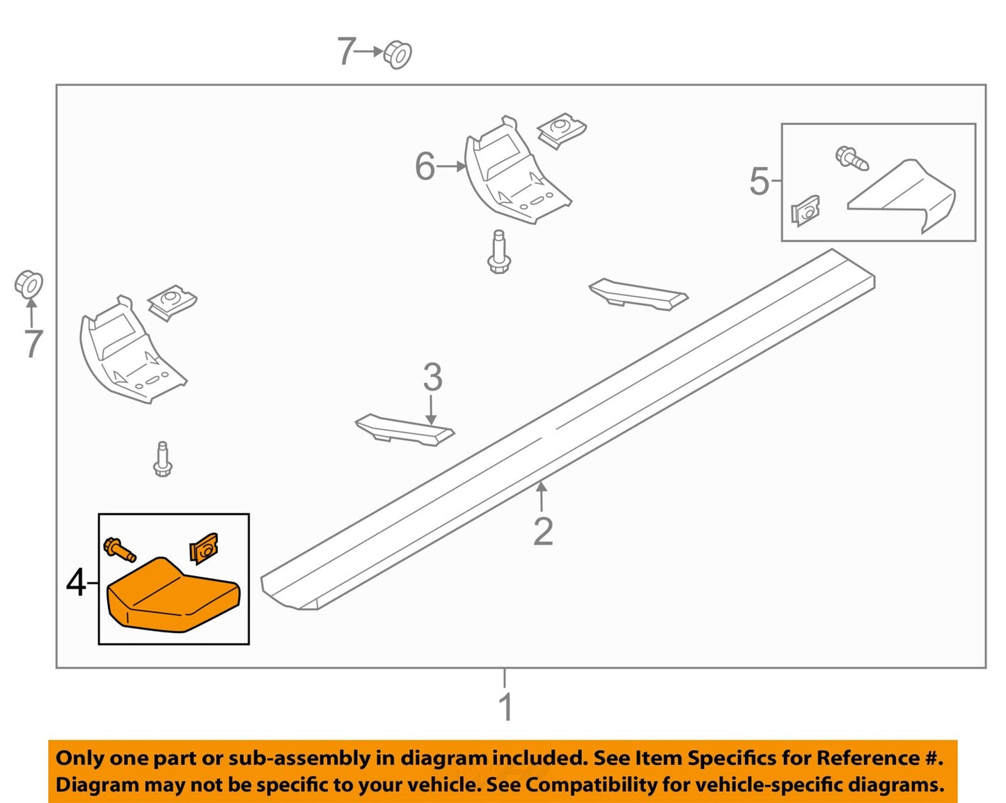 Side Step Front Molding. Ford F-150 2015-2020