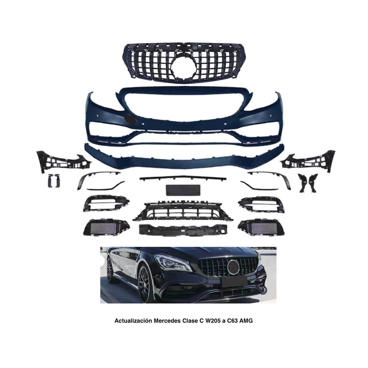 Body Kit Actualización a W205 C63 AMG. Mercedes Benz Clase C W205 2015-2021