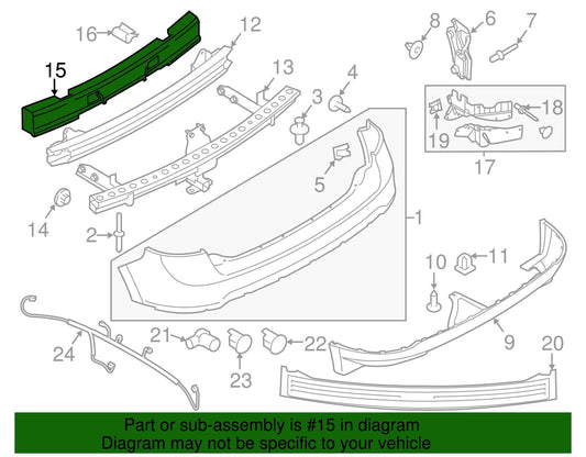 Refuerzo (Foam) Defensa Trasera. Ford Edge 2011-2014