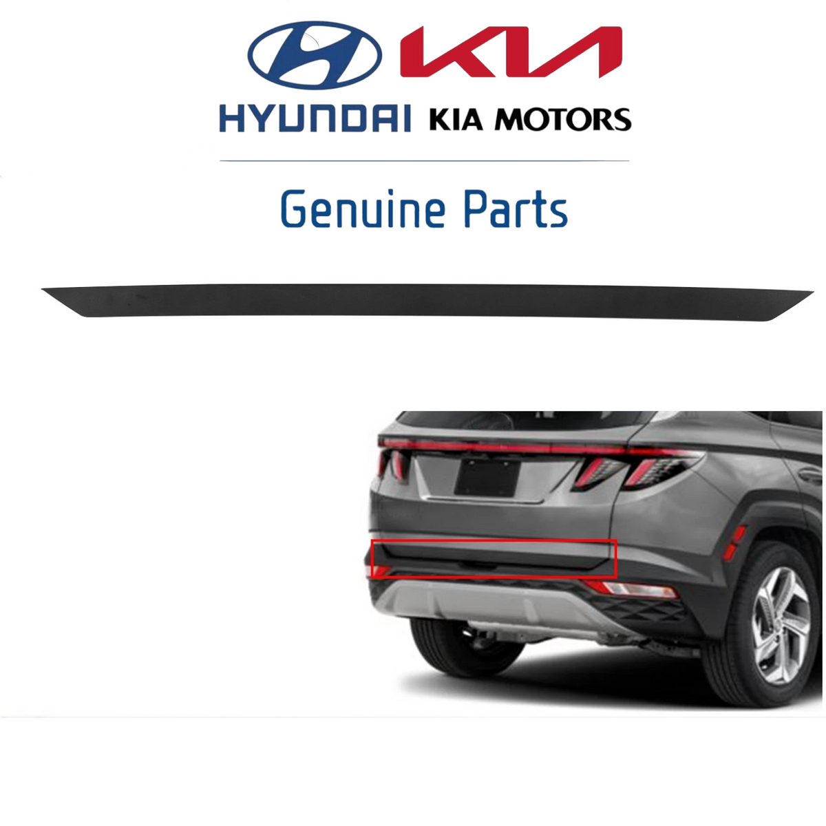 Moldura Inferior de Compuerta Trasera (Original). Hyundai Tucson 2022-2026
