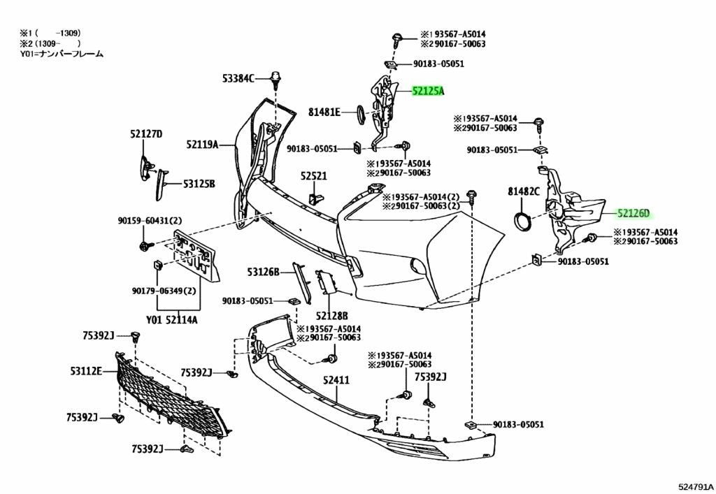 Bracket (Soporte) Faro Antiniebla Original. Lexus RX 2013-2015