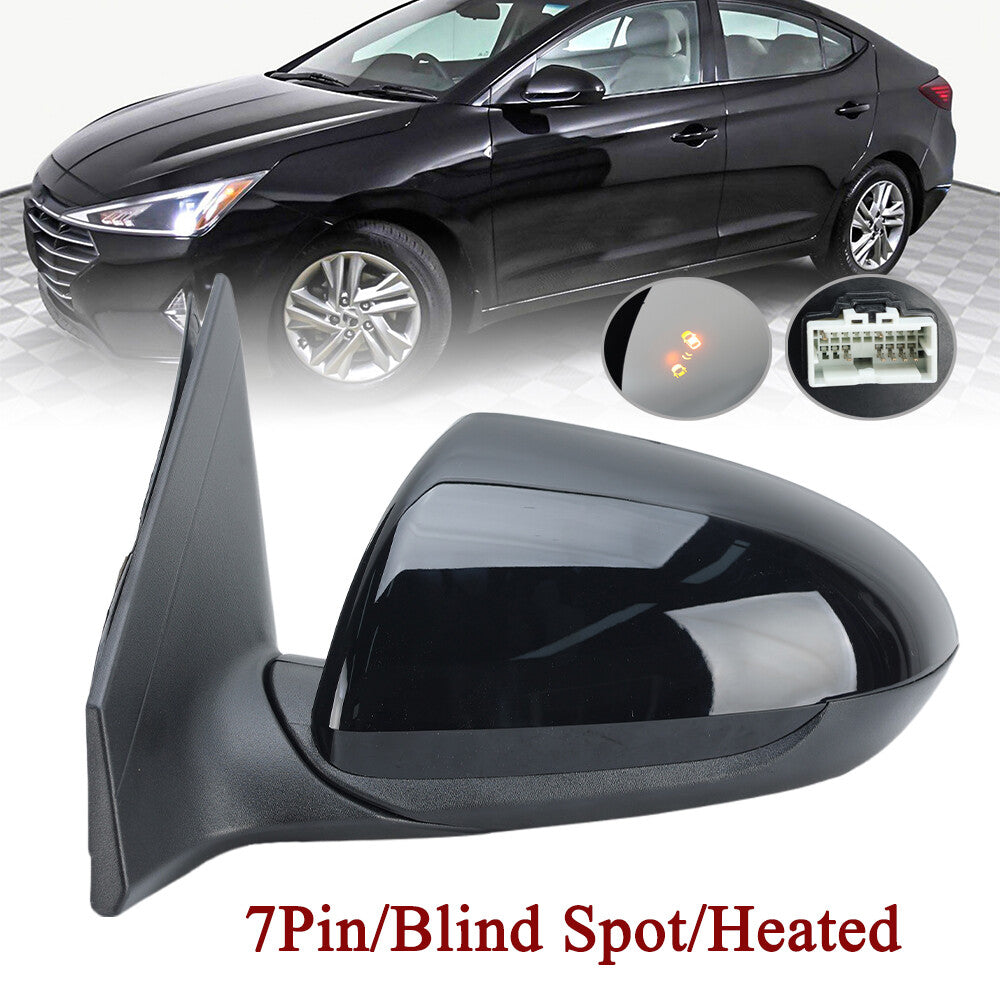 Retrovisor C/Sensor Punto Ciego S/Direccional 7 Pines. Hyundai Elantra 2017-2020
