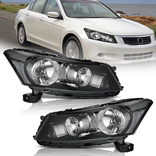 Faros Delanteros Carcasa Negra. Honda Accord 2008-2012