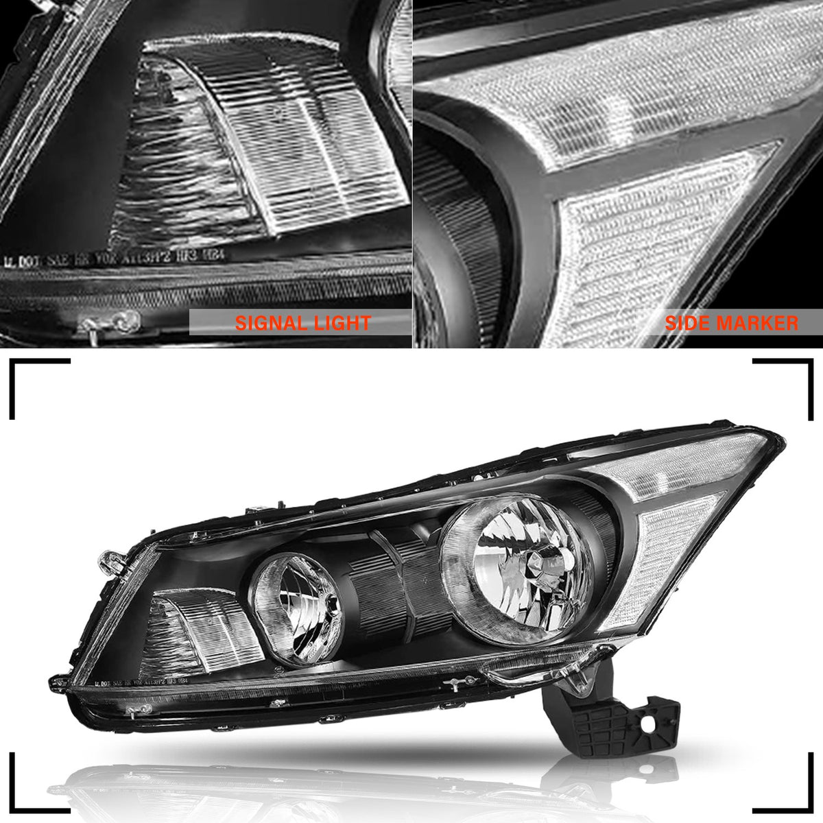 Faros Delanteros Carcasa Negra. Honda Accord 2008-2012