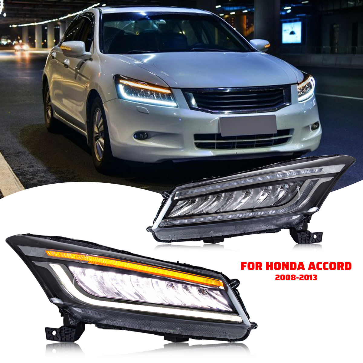 Faros Delanteros secuenciales LED. Honda Accord 2008-2012