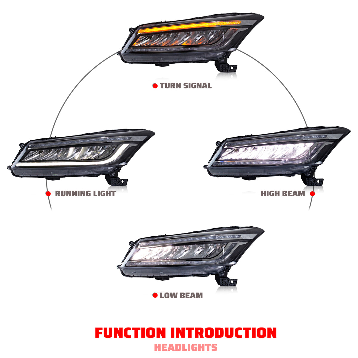 Faros Delanteros secuenciales LED. Honda Accord 2008-2012