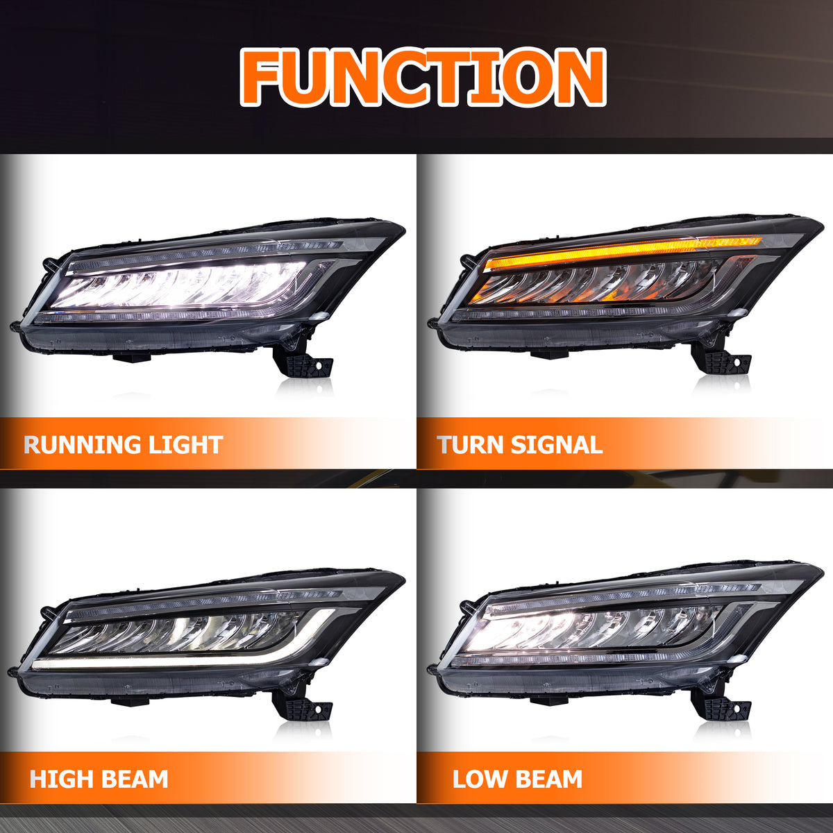 Faros Delanteros secuenciales LED. Honda Accord 2008-2012