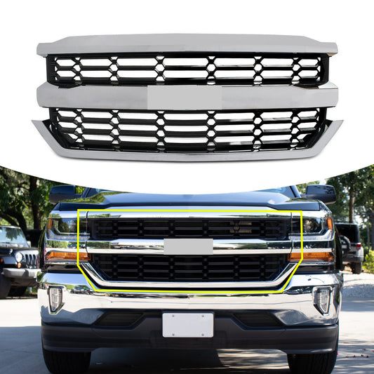 Parrilla Frontal Cromada. Chevrolet Silverado 1500 2016-2019