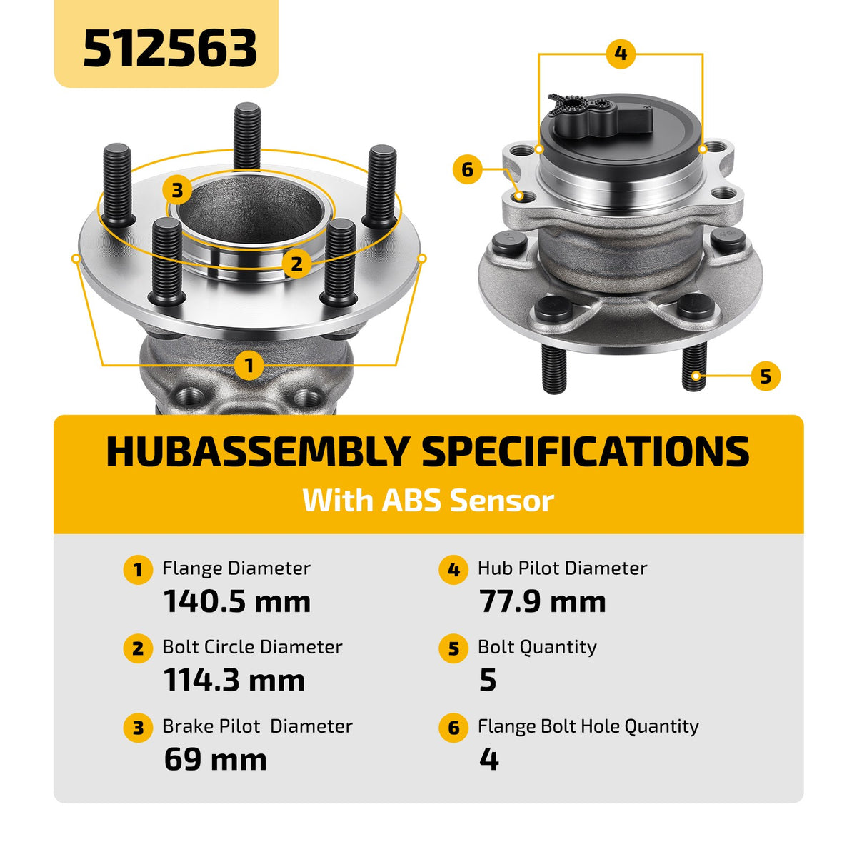 Cubo de Rueda Trasera. Mitsubishi ASX 2010-2015 Outlander 2012-2015 2WD