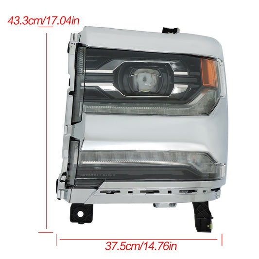 Faros Delanteros (Bisel Cromado). Chevrolet Silverado 1500 2016-2019