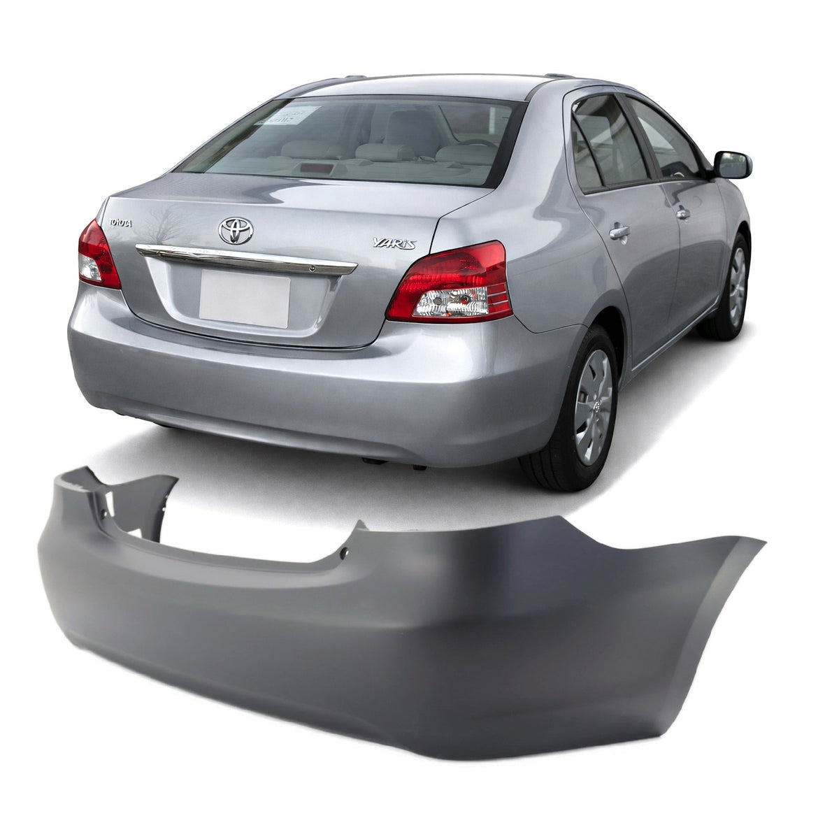 Defensa Trasera. Toyota Yaris 2007-2012 Sedán