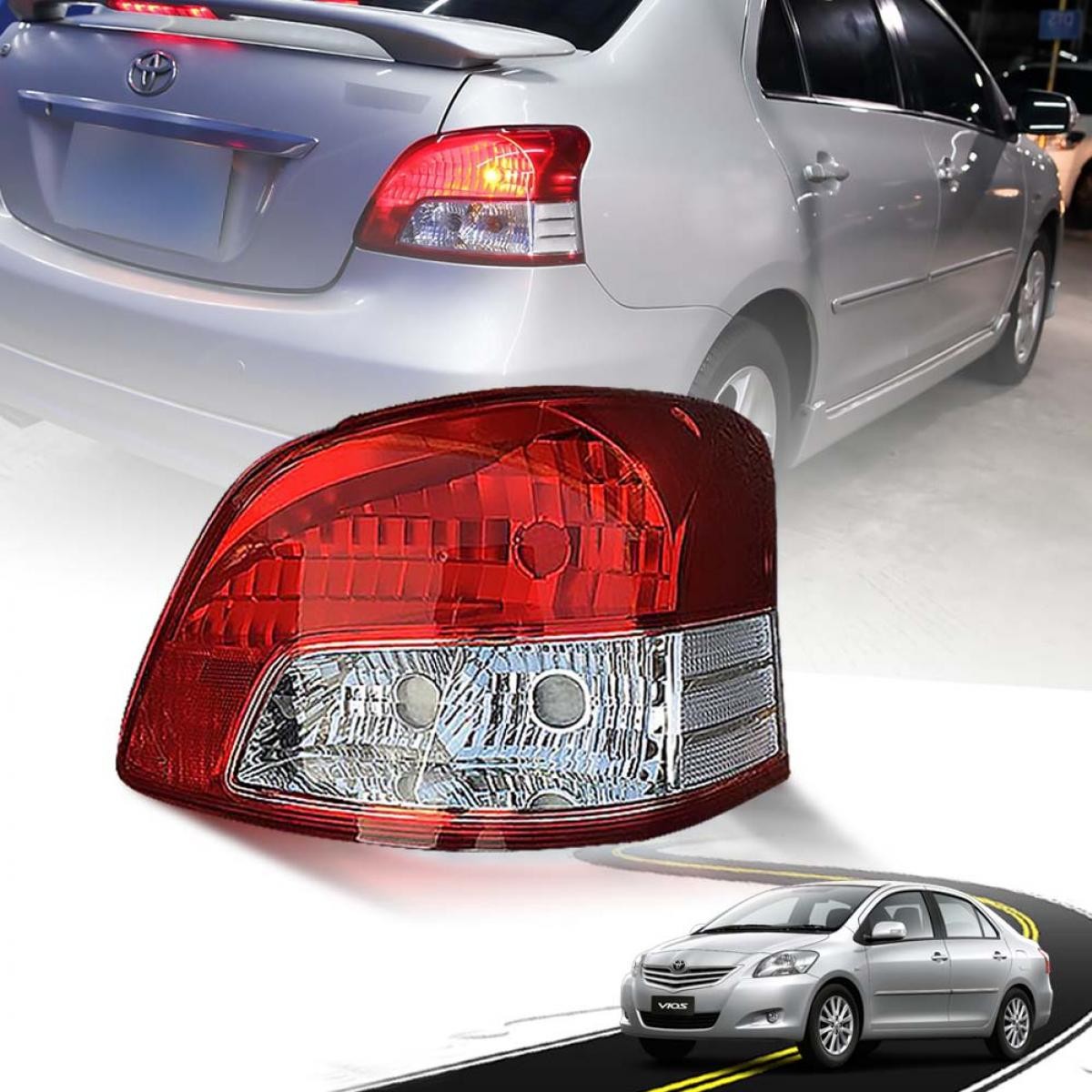 Faro Trasero. Toyota Yaris 2007-2012 Sedán