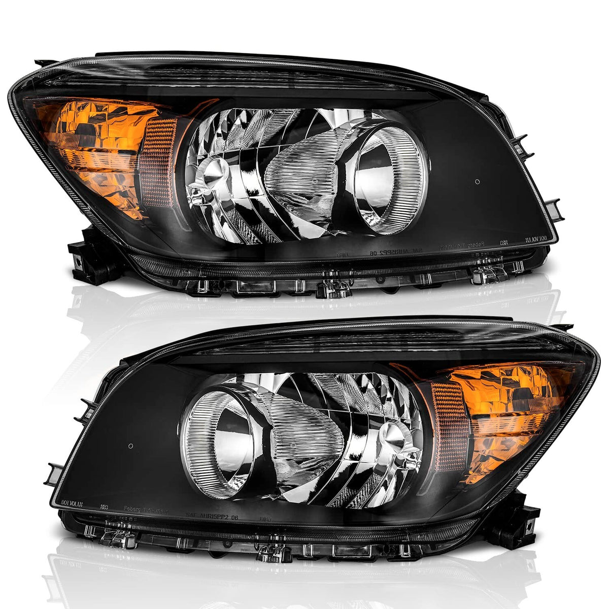 Faros Delanteros Black Case. Toyota RAV4 2006-2008