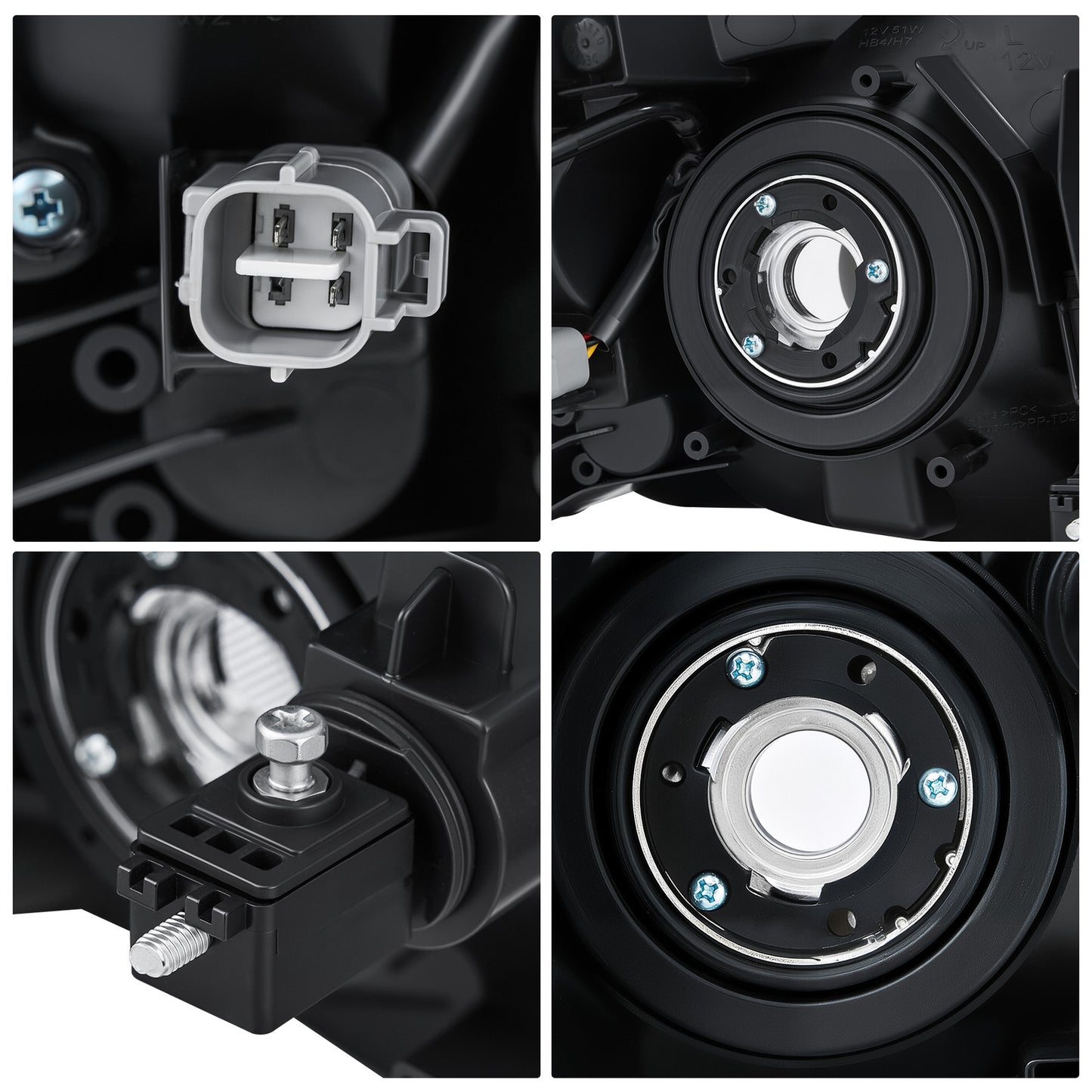 Faros Delanteros Aftermarket Fondo Negro. Toyota RAV4 2009-2012