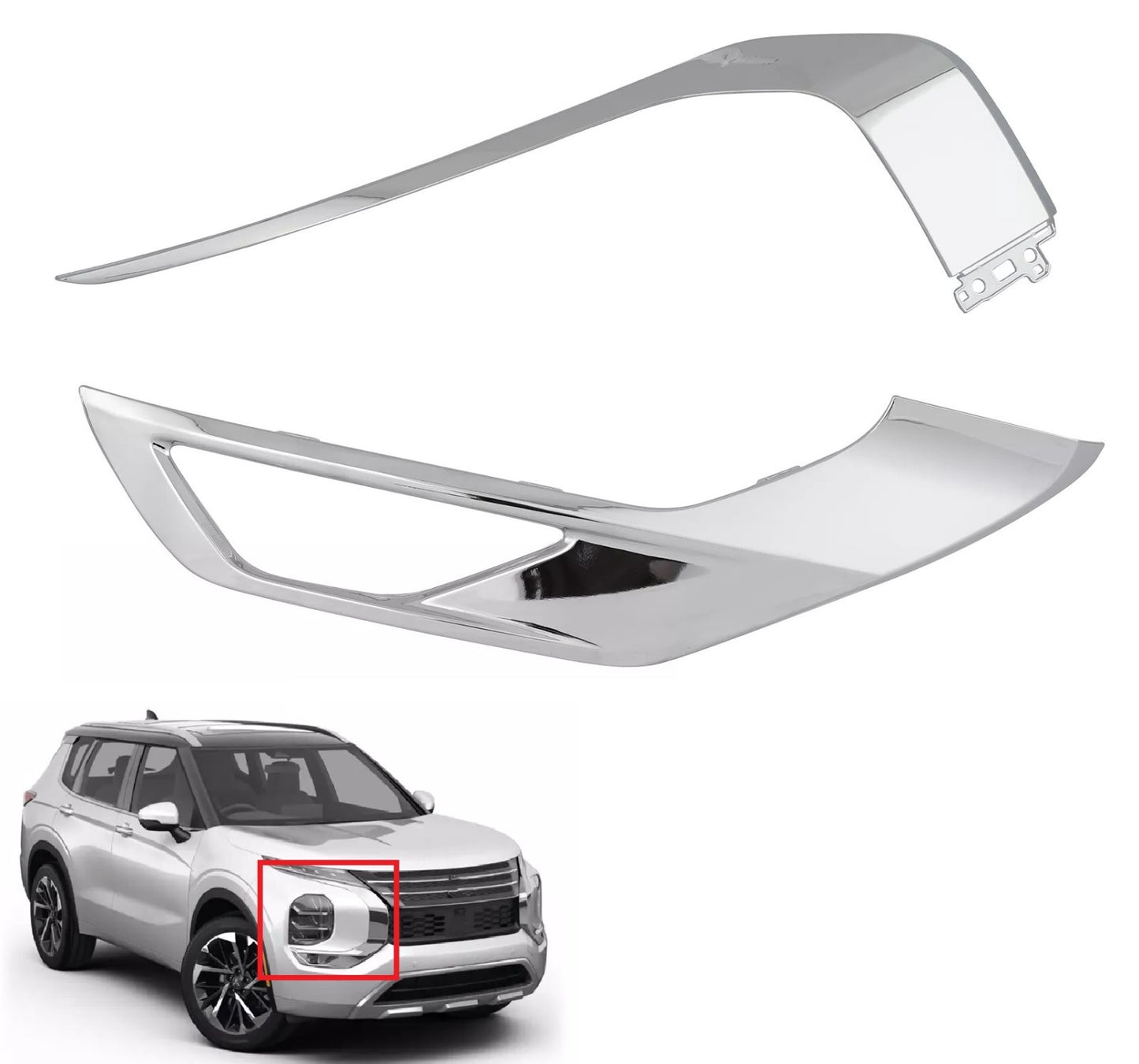 Molduras Cromadas Defensa Delantera. Mitsubishi Outlander 2022-2025