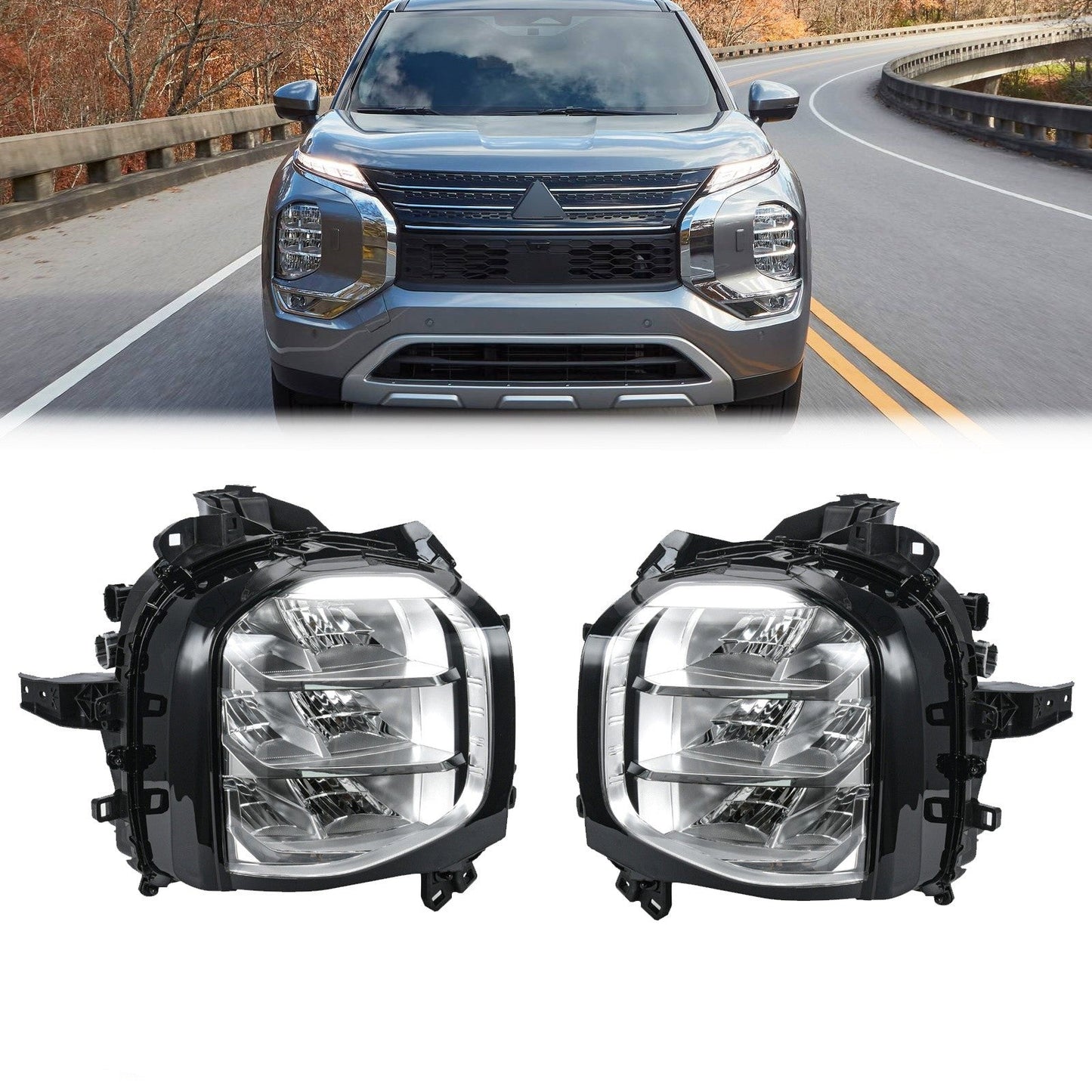 LED Headlights. Mitsubishi Outlander 2021-2024