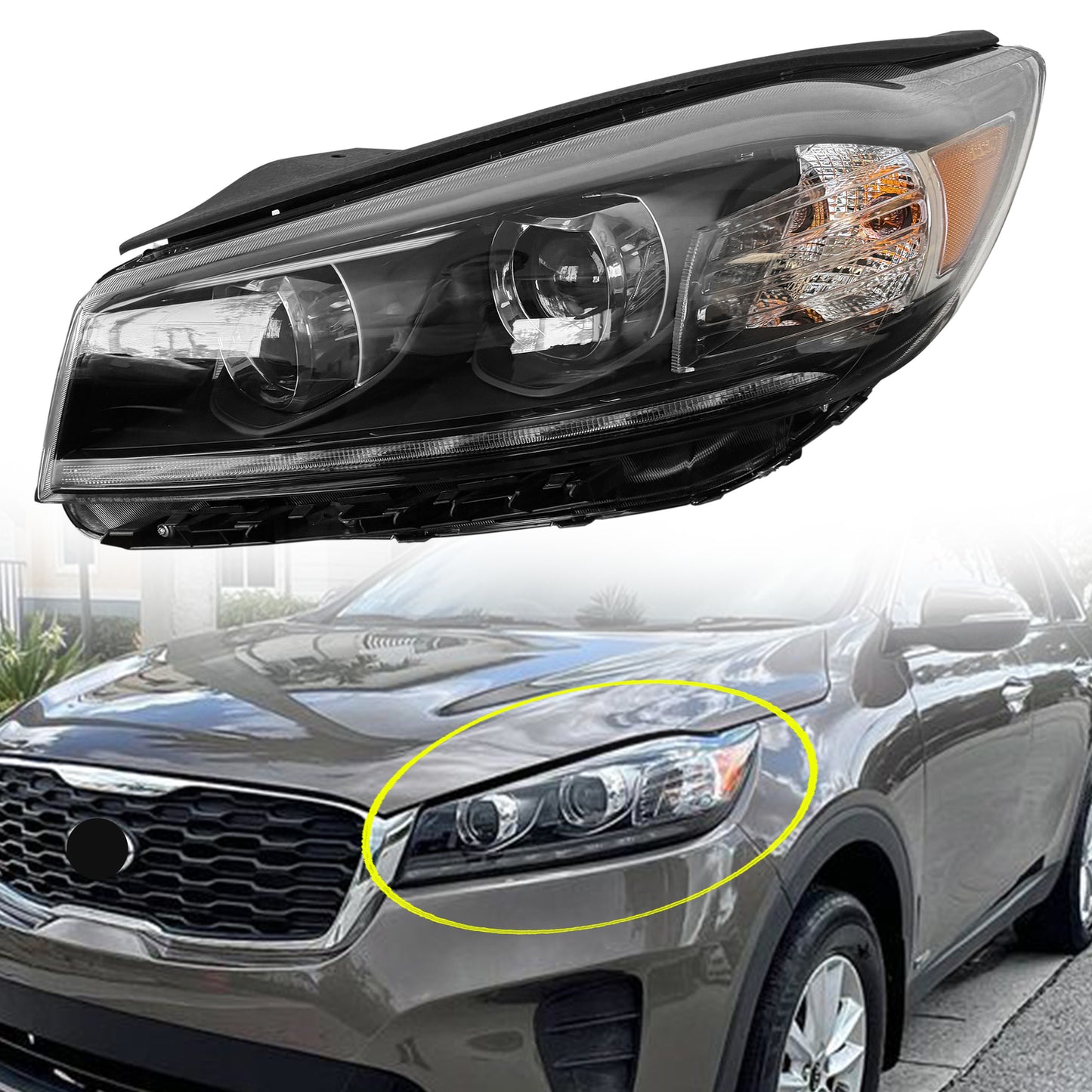 Faros Delanteros (Reflector Ambar). Kia Sorento 2019-2020