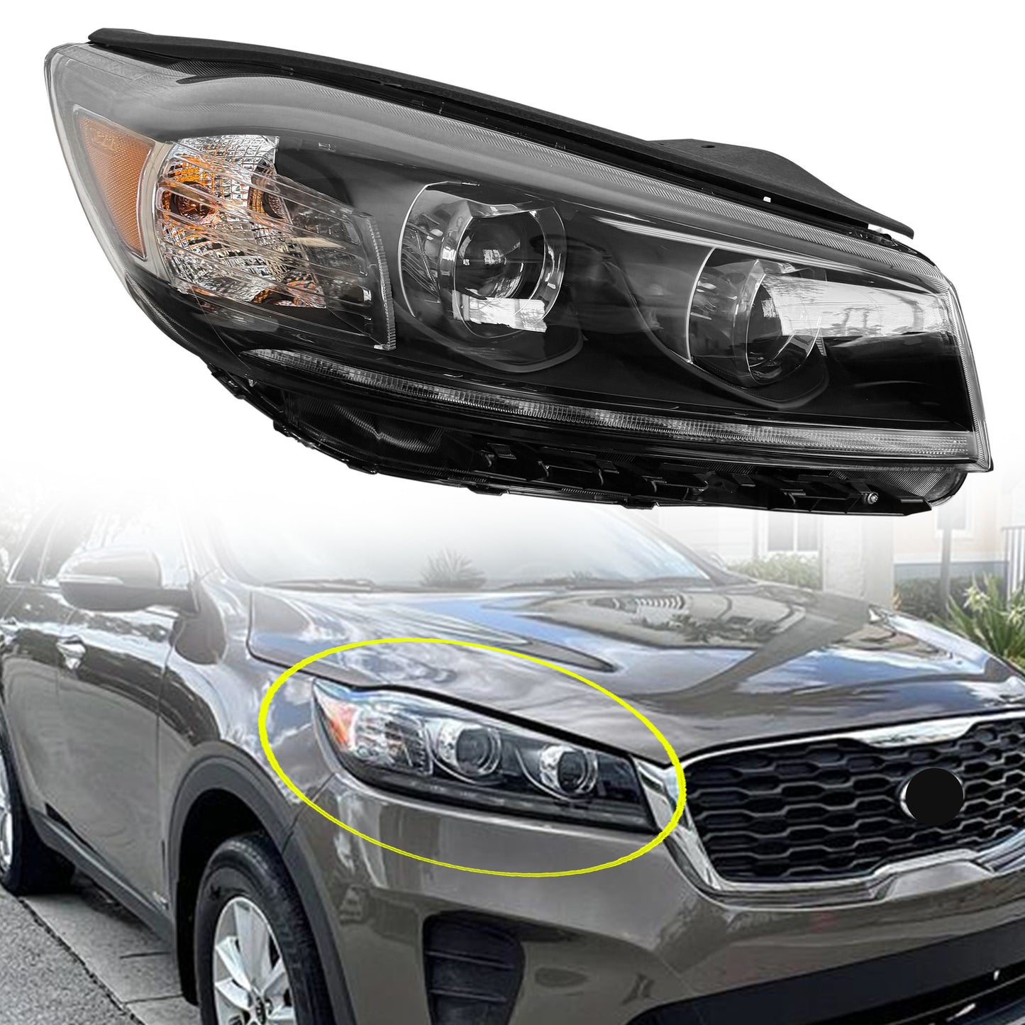 Faros Delanteros (Reflector Ambar). Kia Sorento 2019-2020