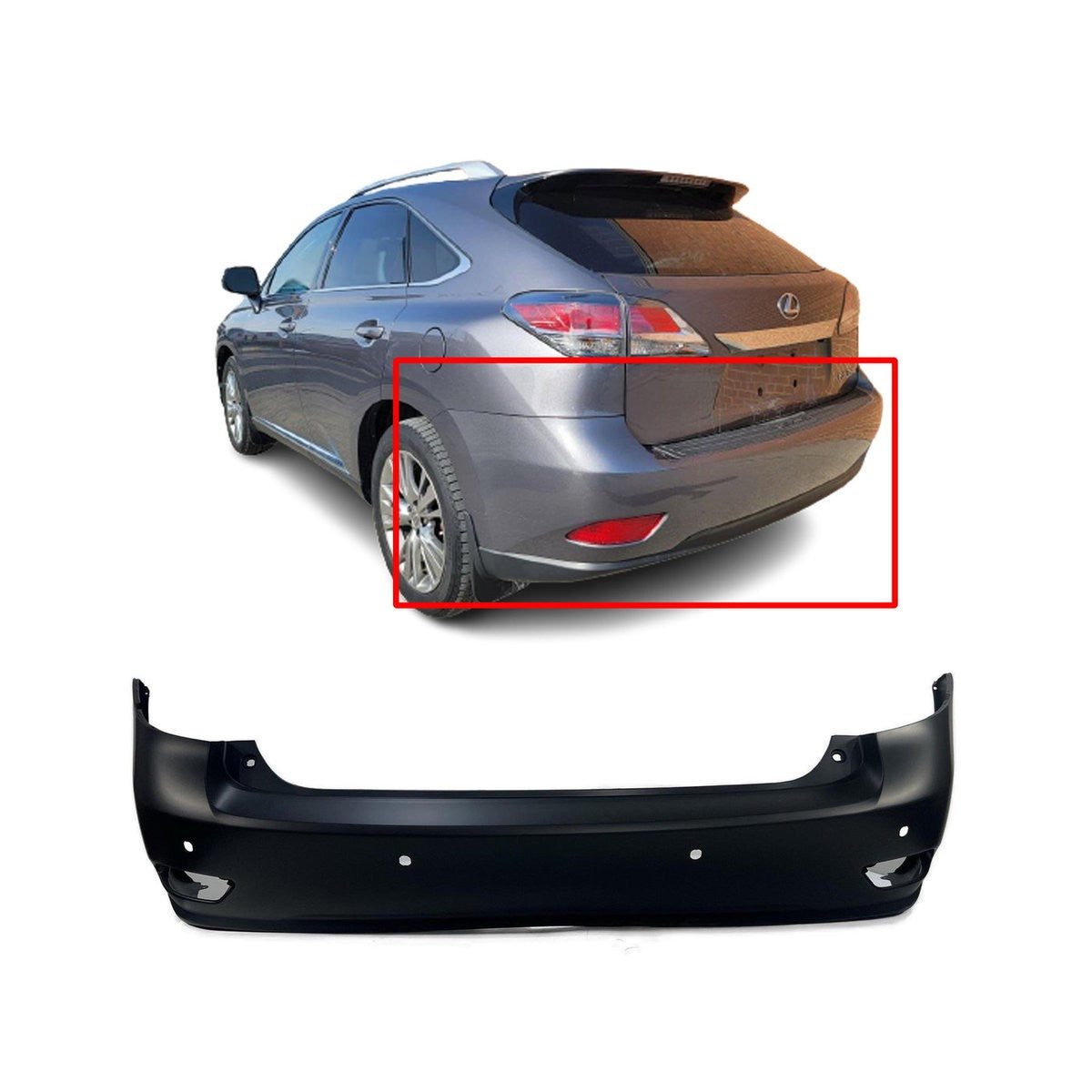 Defensa Trasera C/Agujeros Sensores Parking. Lexus RX350 RX450h 2010-2015