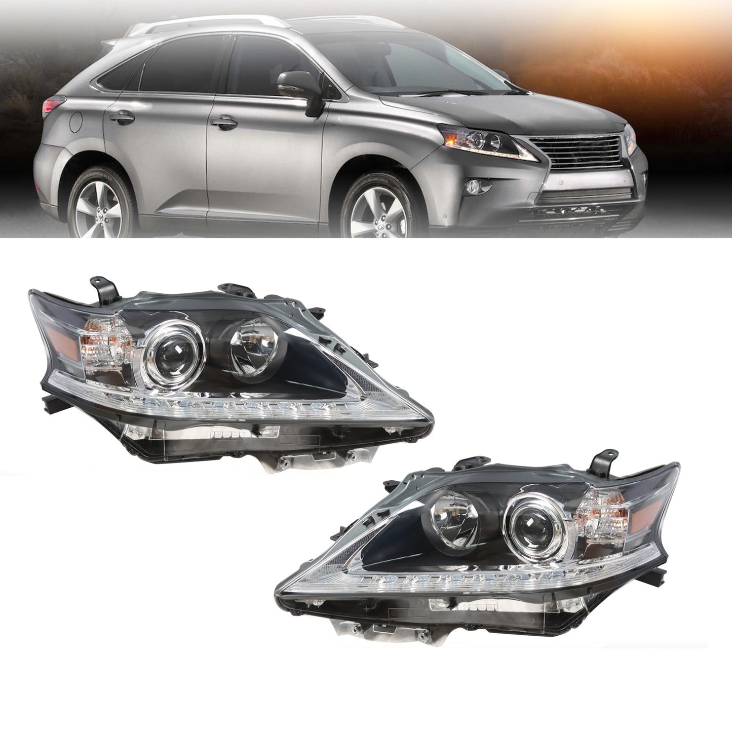 Headlights Without AFS. Lexus RX350 RX450H 2013-2015