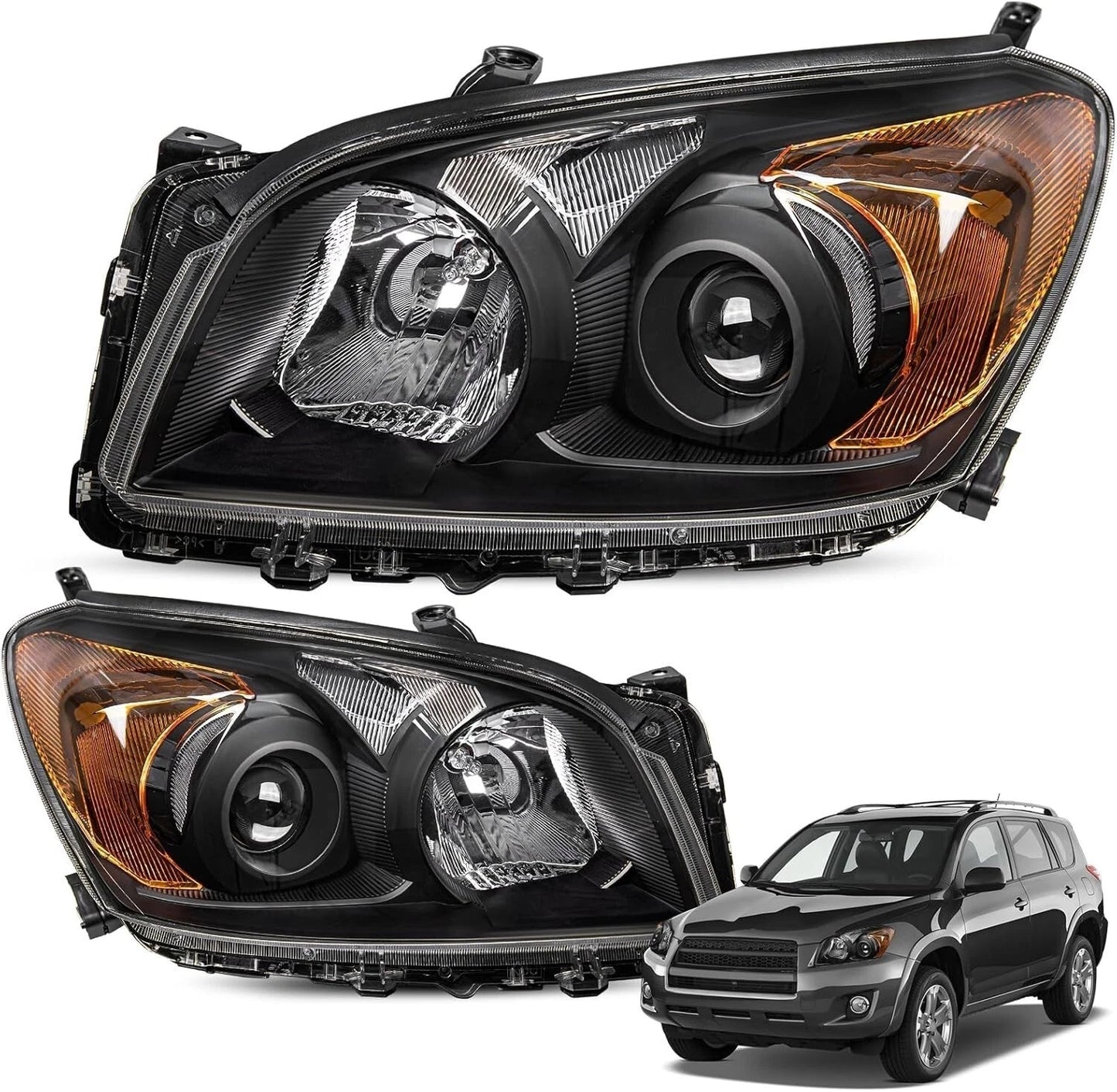 Faros Delanteros (Base Negra). Toyota RAV4 2009-2012