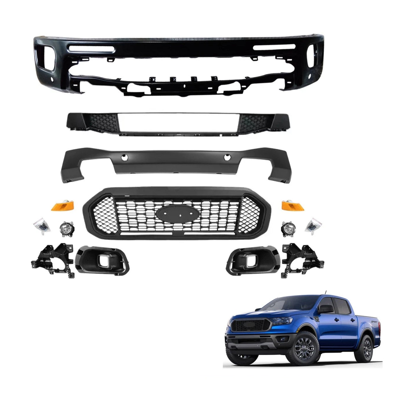 Defensa Delantera Completa. Ford Ranger 2019-2023