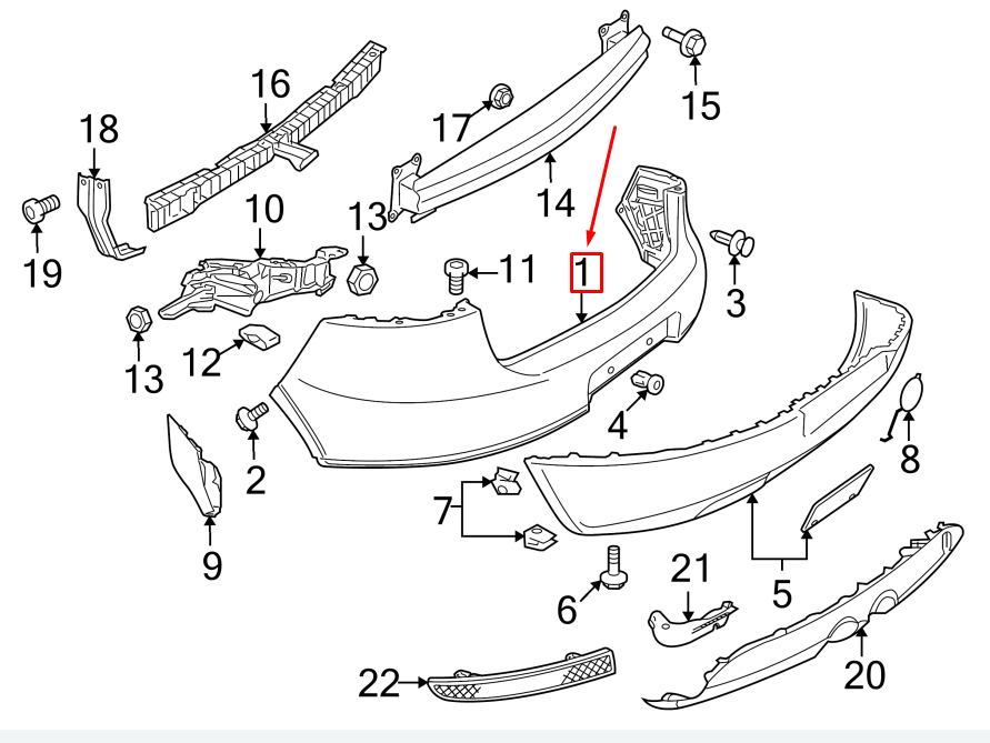 Defensa Trasera. Volkswagen Golf GTi R32 2006-2009