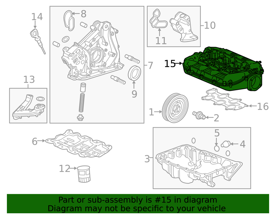 Múltiple de Admisión (Motor 3.5L J35Y). Acura MDX 2014-2016