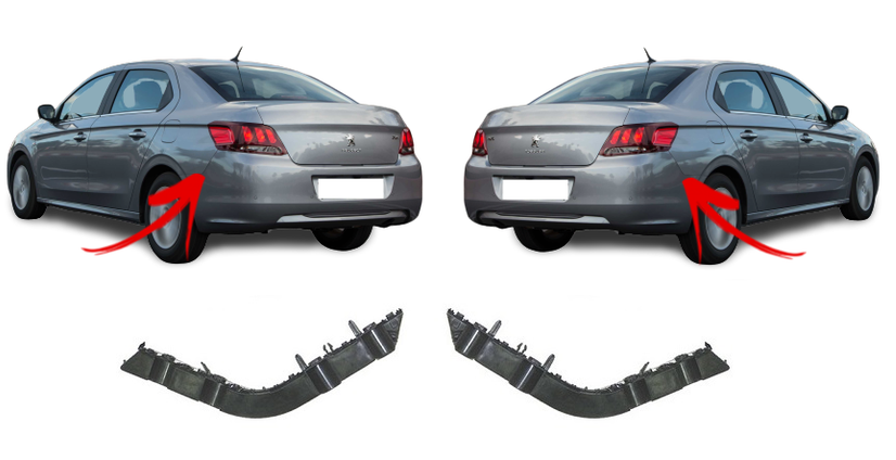 Brackets Defensa Trasera. Peugeot 301 2013-2021