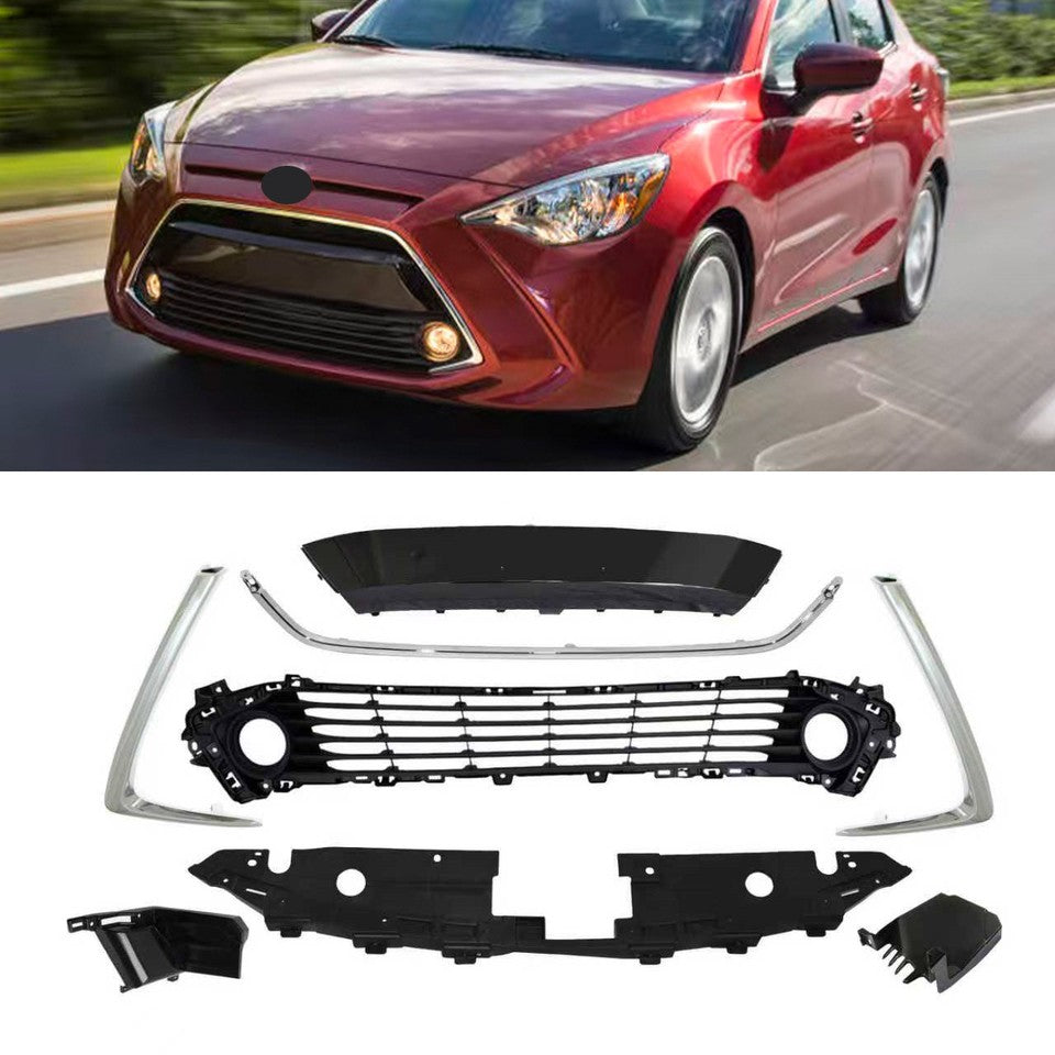 Parrillas Defensa Delantera C/Agujeros Antinieblas. Toyota Yaris iA 2016-2018