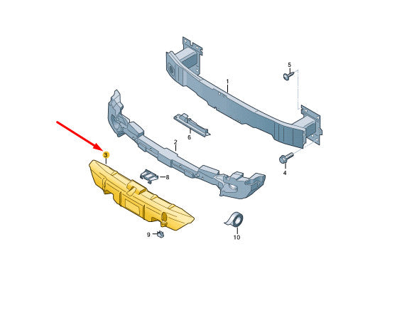Cubierta de Refuerzo de Defensa Delantera. AUDI A3 2014-