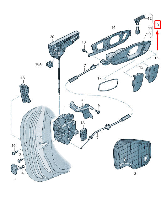 Manijas Internas. Audi A1 2010-2018 T/A