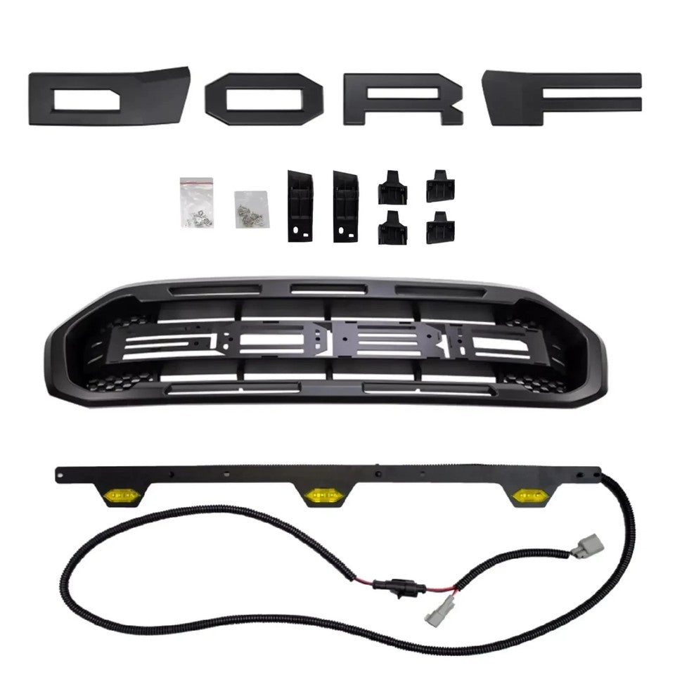 Raptor Style Front Grille with LED. Ford Ranger T8 2019-2023